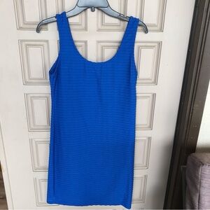 Xhileration Sleeveless BodyCon Sun Dress SzL Royal Blue Short Textured Fabric